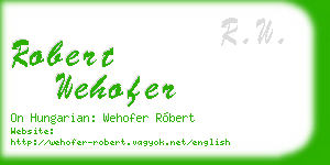 robert wehofer business card