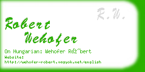 robert wehofer business card